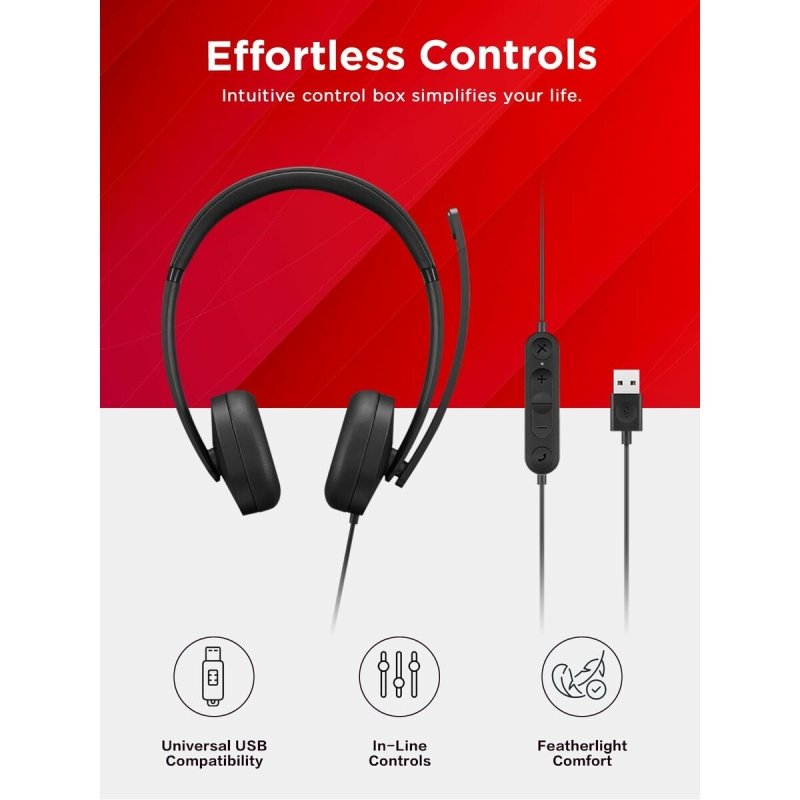 Casques avec Microphone Lenovo 4XD1P83425 Noir - ONLYTECK
