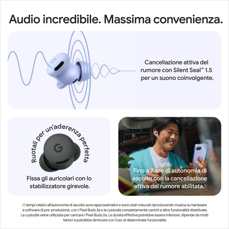 Casque Google Pixel Buds 2a Pourpre - ONLYTECK