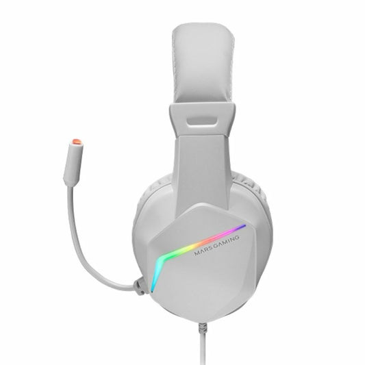 Casque avec Microphone Gaming Mars Gaming MH122W Blanc - ONLYTECK