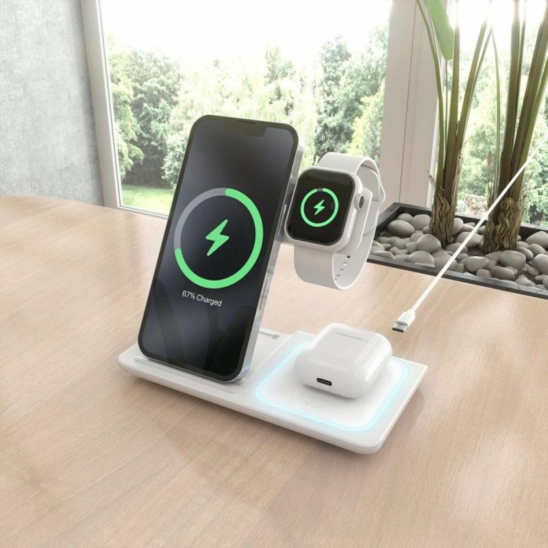 Chargeur sans fil Aisens ASCH - 15W3WC044 - W Blanc 15 W 3 - en - 1 - ONLYTECK