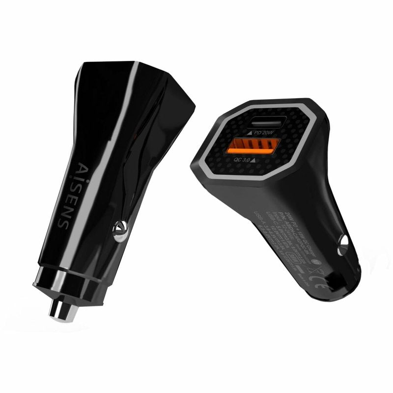 Chargeur de voiture Aisens QC3.0 Noir - ONLYTECK