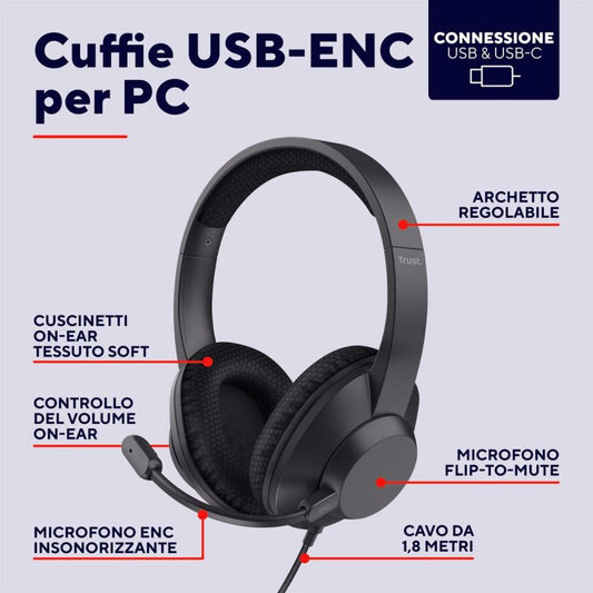 Casque Trust 25462 Noir - ONLYTECK