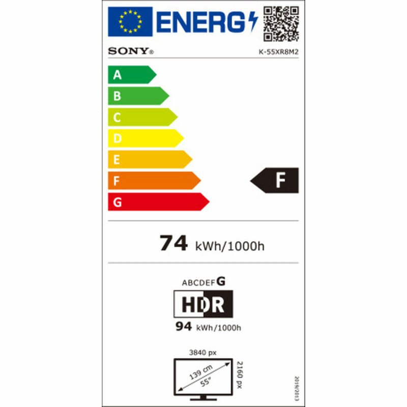 TV intelligente Sony K55XR8M25BP 55 55" 4K Ultra HD ULED HDR Wi - Fi Miracast DVB - T2 Google Assistant OLED Dolby Vision - ONLYTECK