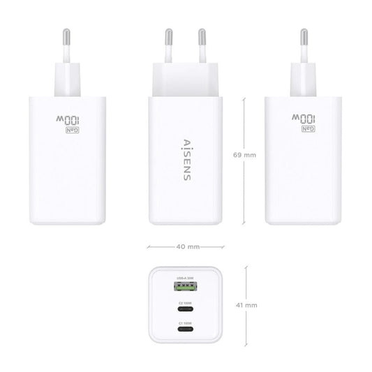 Chargeur sans fil Aisens ASCH - 100W3P051 - W Blanc 100 W - ONLYTECK