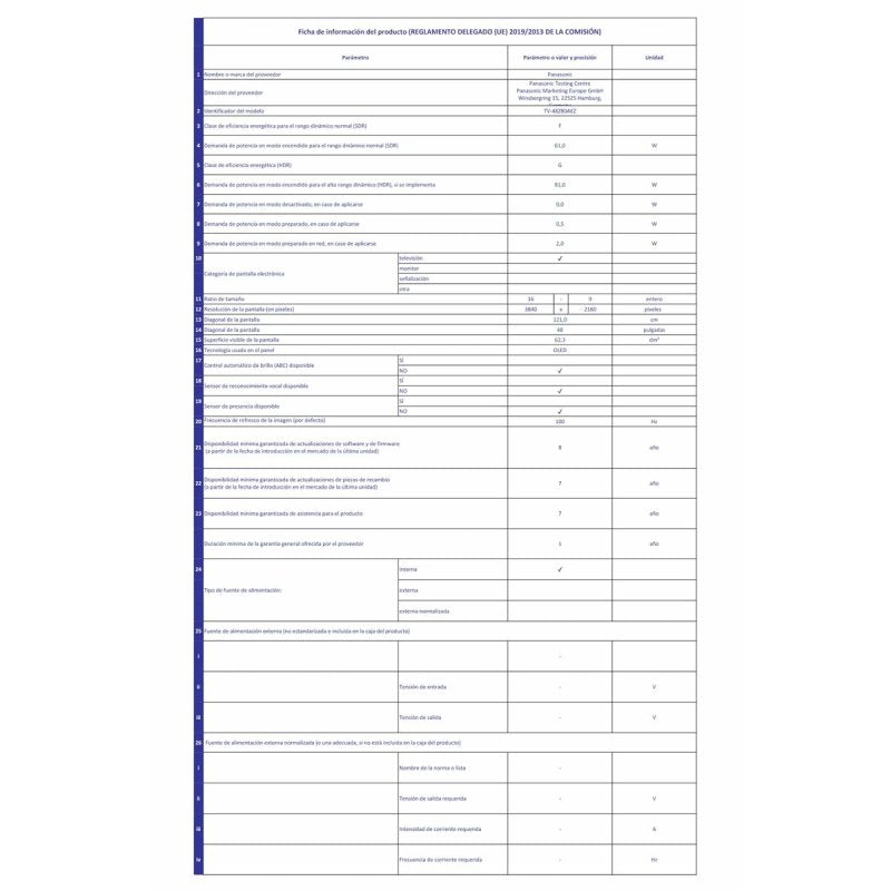 TV intelligente Panasonic TV48Z80AEZ 48 48" - ONLYTECK