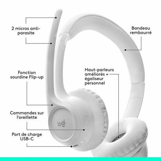 Casque Logitech 981 - 001417 Blanc - ONLYTECK