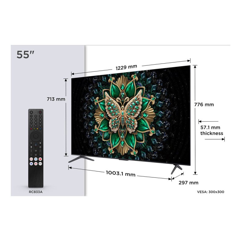 TV intelligente TCL 55C6K 4K Ultra HD 55" QLED - ONLYTECK