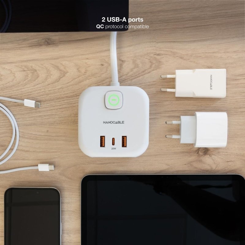 Réglette NANOCABLE 10.37.0011 Blanc (1,4 m) - ONLYTECK