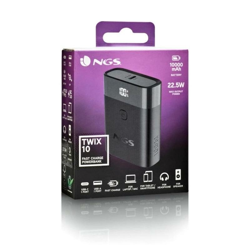 Powerbank NGS TWIX10 10000 mAh Noir - ONLYTECK