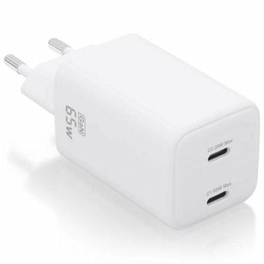 Chargeur mural Aisens ASCH - 65W2P039 - W Blanc Multicouleur 65 W (1 Unité) - ONLYTECK