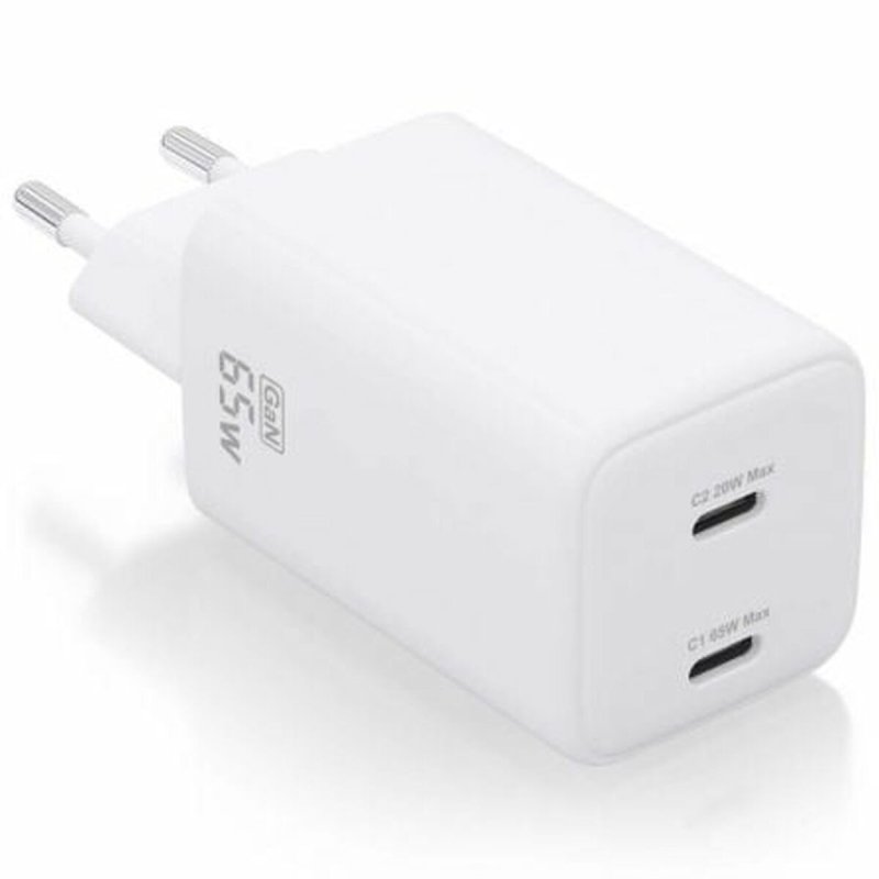 Chargeur mural Aisens ASCH - 65W2P039 - W Blanc Multicouleur 65 W (1 Unité) - ONLYTECK