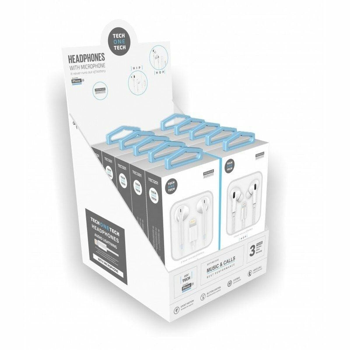 Casques avec Microphone Tech One Tech TEC1203 10 Unités - ONLYTECK