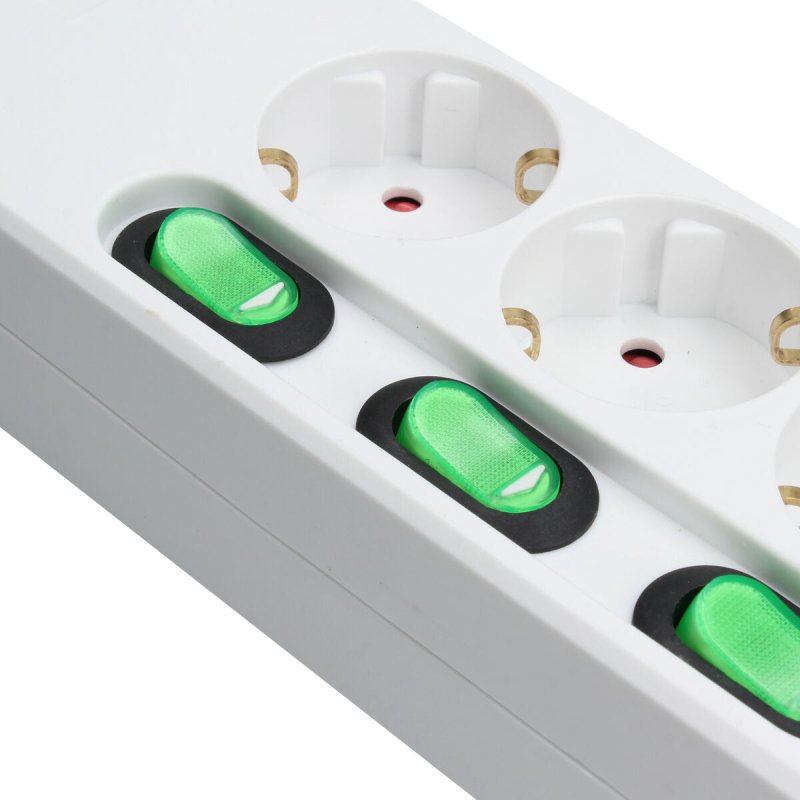 Rallonge 3 prises Schuko avec interrupteur TM Electron 3680 W Blanc (1,5 m) - ONLYTECK