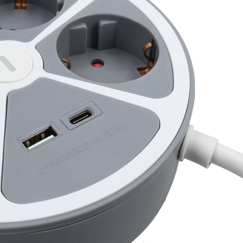 Rallonge 4 prises Schuko avec interrupteur TM Electron 3680 W Blanc Gris 30 W (1,5 m) - ONLYTECK