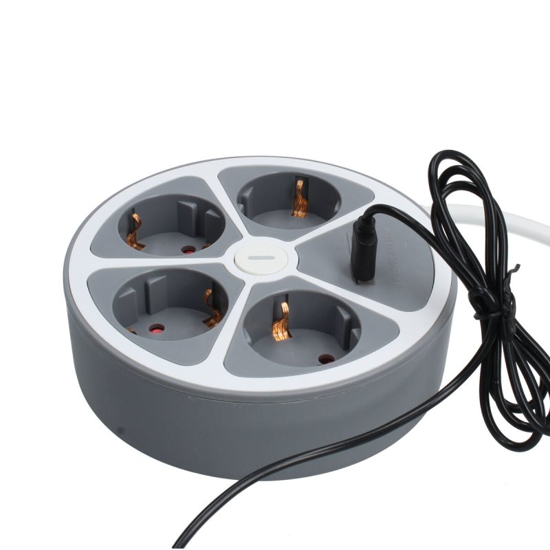 Rallonge 4 prises Schuko avec interrupteur TM Electron 3680 W Blanc Gris 30 W (1,5 m) - ONLYTECK