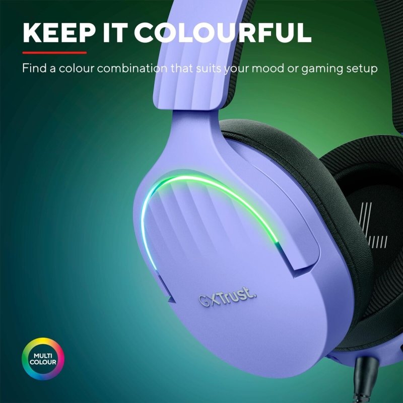 Casques avec Micro Gaming Trust GXT 490 Noir Pourpre - ONLYTECK