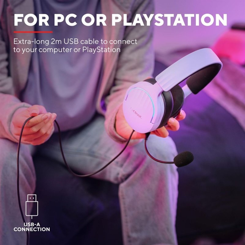 Casques avec Micro Gaming Trust GXT 490 Noir Pourpre - ONLYTECK
