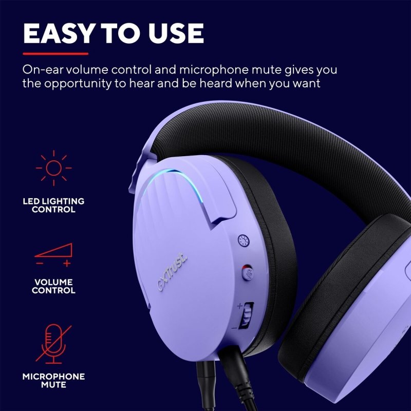 Casques avec Micro Gaming Trust GXT 490 Noir Pourpre - ONLYTECK