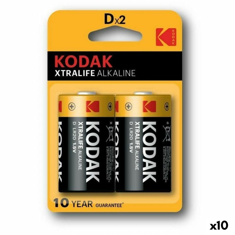 Piles Alcalines Kodak 1,5 V LR20 (10 Unités) - ONLYTECK
